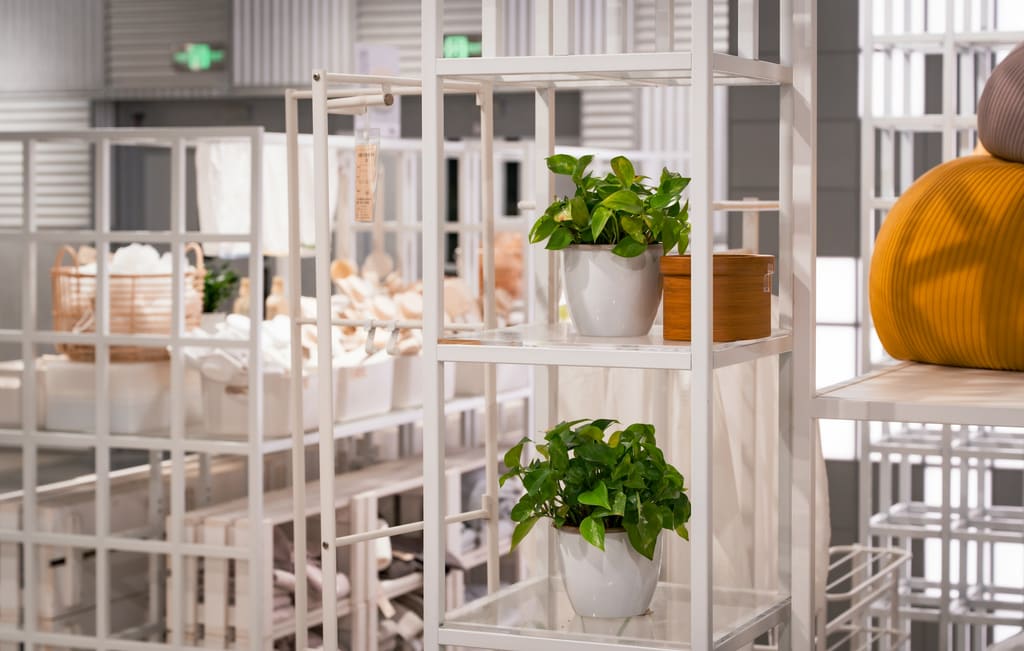 A tidy retail interior with clear display surfaces and a clean floor.